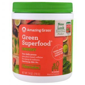 Суперфуд, Green SuperFood, вкус арбуза, Amazing Grass, 210 г