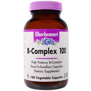 Витамин В-100 (комплекс), B-Complex, Bluebonnet Nutrition, 100 капсул (Default)