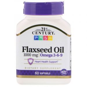 Льняное масло, Flaxseed Oil, 21st Century, 1000 мг, 60 кап. (Default)