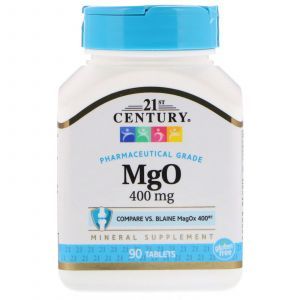 Магний оксид, Magnesium Oxide, 21st Century, 400 мг, 90таблеток (Default)