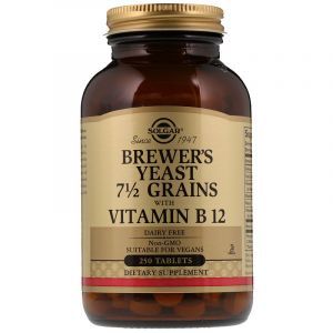 Пивные дрожжи с витамином B12, Brewer's Yeast, Solgar, 250 таблеток (Default)