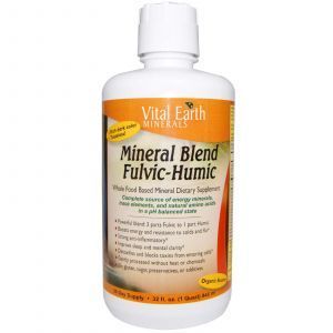 Минералы, Mineral Blend, Vital Earth Minerals, фульвово-гуминовая смесь, 946 мл