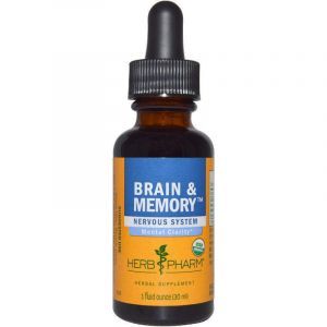 Улучшение работы мозга и памяти, Brain & Memory, Herb Pharm, смесь экстрактов, органик, 30 мл 