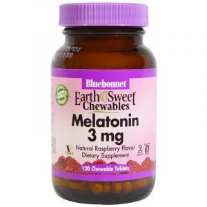 Мелатонин, вкус малины, Melatonin, Bluebonnet Nutrition, 3 мг, 120 жевательных таблеток (Default)