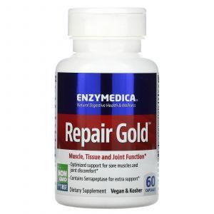 Серрапептаза для суставов, Repair Gold, Enzymedica, 60 капсул