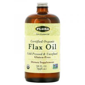 Льняное масло, Flax Oil, Flora, органик, 946 мл