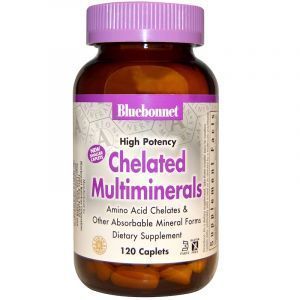 Мультиминералы, Chelated Multiminerals, Bluebonnet Nutrition, High Potency, 120 капсул (Default)