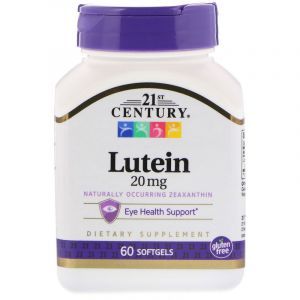 Лютеин (Lutein), 21st Century, 20 мг, 60 капсул (Default)