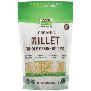 Просо зерно, Millet Whole, Now Foods, Real Food, органик, без глютена, 454 г