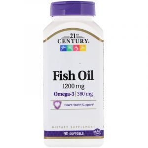 Рыбий жир, Fish Oil, 21st Century, 1200 мг, 90 капсул (Default)