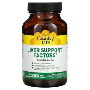 Поддержка печени, Liver Support Factors, Country Life, 100 капсул