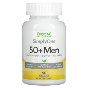 Мультивитамины для мужчин 50+, Men Multivitamins, Super Nutrition, 90 таблеток