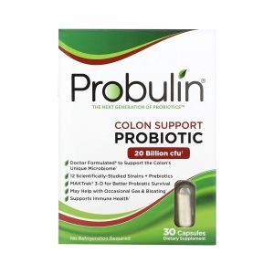 Пробиотик для поддержки толстого кишечника, Colon Support Probiotic, Probulin, 30 кап.