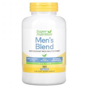 Мультивитамины для мужчин с антиоксидантами, Antioxidant Rich Multivitamin, Super Nutrition, без железа, 180 таблеток