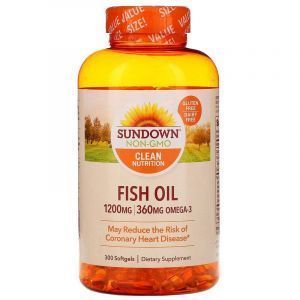 Рыбий жир, Fish Oil, Sundown Naturals, 1200 мг, 300 гелевых капсул