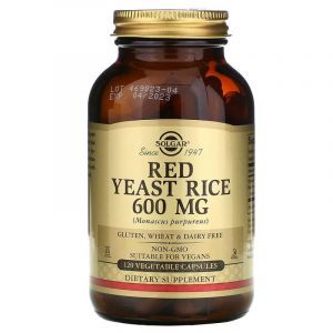 Красный дрожжевой рис, Red Yeast Rice, Solgar, 600 мг, 120 вегетарианских капсул
