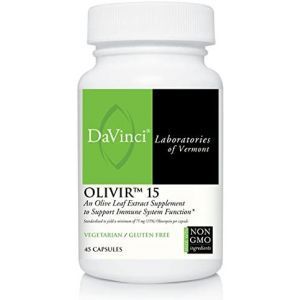 Экстракт листьев оливы, Olivir 15, DaVinci Laboratories of  Vermont, 500 мг, 45 капсул
