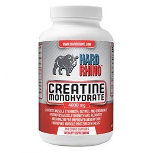 Креатин моногидрат, Creatine Monohydrate, Hard Rhino, 4000 мг, 250 вегетарианских капсул