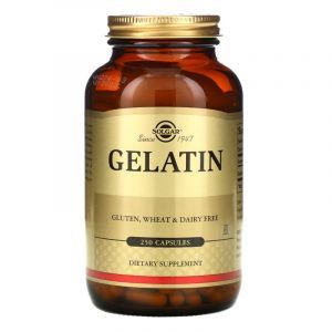 Желатин, Gelatin, Solgar, 250 капсул