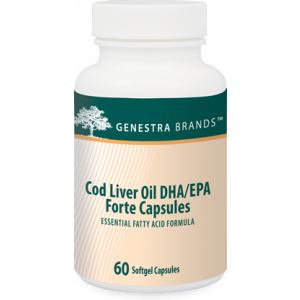 Масло печени трески, Cod Liver Oil DHA-EPA Forte, Genestra Brands, цитрусовый вкус,  60 гелевых капсул