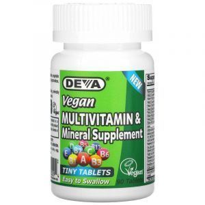 Мультивитамины и минералы для веганов, Multivitamin & Mineral, Deva, Vegan, 90 маленьких таблеток