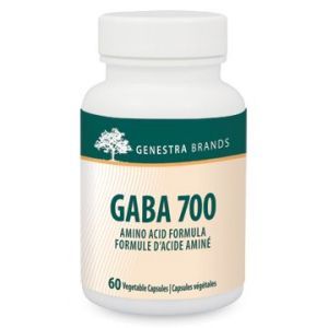ГАМК (гамма-аминомасляная кислота), GABA, Genestra Brands, 700 мг, 60 вегетарианских капсул
