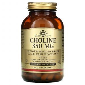 Холин, Choline, Solgar, 350 мг, 100 капсул