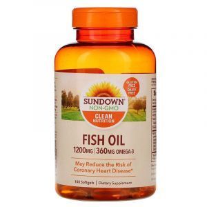 Рыбий жир, Fish Oil, Sundown Naturals, 1200 мг, 100 гелевых капсул