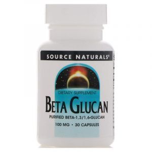 Бета глюкан, Beta Glucan, Source Naturals, 100 мг, 30 капсул (Default)