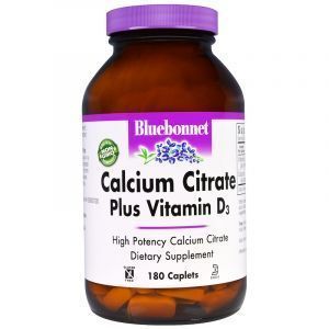 Цитрат кальция + Д3, Calcium Citrate Vitamin D3, Bluebonnet Nutrition, 180 капсул (Default)