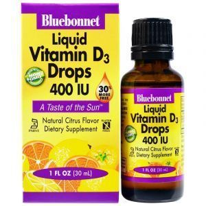 Витамин Д3, Vitamin D3, Bluebonnet Nutrition, капли, цитрус, 400 МЕ, 30 мл (Default)