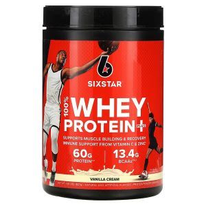 Cывороточный протеин, 100% Whey Protein Plus, SIXSTAR, со вкусом ванильного крема, 821 г 