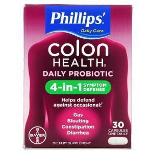 Пробиотики для кишечника, Probiotic Supplement, Phillip's, для здоровья толстой кишки, 30 капсул