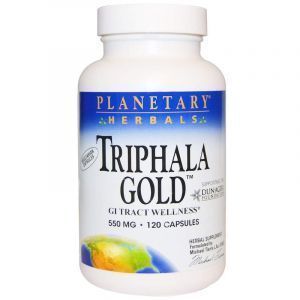 Трифала (Triphala Gold), Planetary Herbals, золотистая, 550 мг, 120 капсул (Default)