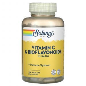 Витамин С и биофлавоноиды, Vitamin C Bioflavonoids, Solaray, 500 мг, 250 вегетарианских капсул