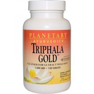 Трифала (Triphala Gold), Planetary Herbals, аюрведическая, золотистая, 1000 мг, 120 таблеток (Default)