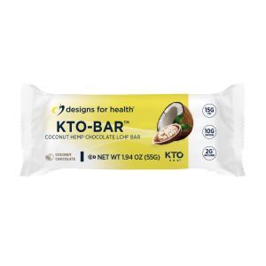 Кето-протеиновые батончики, KTO-BAR, Designs for Health, кокос шоколад, 12 батончиков по 55 г каждый
