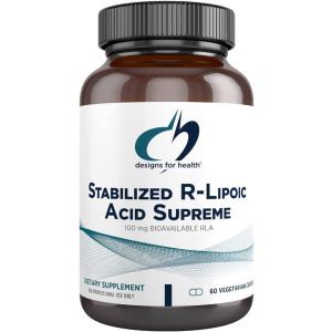 Альфа-липоевая кислота, Stabilized R-Lipoic Acid Supreme, Designs for Health, 100 мг, 60 вегетарианских капсул