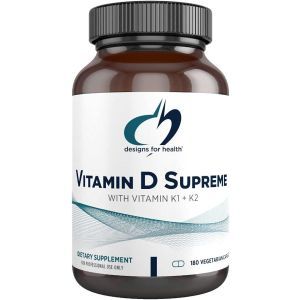 Витамин Д и К, Vitamin D Supreme, Designs for Health, 180 вегетарианских капсул