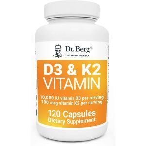 Витамины D3 и K2, D3 K2 Vitamin, Dr. Berg’s, 5000 МЕ/50 мкг, 120 капсул
