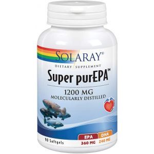 Рыбий жир, Super purEPA, Solaray, 1200 мг, 90 гелевых капсул