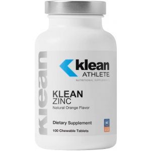 Цинк для спортсменов, Klean Zinc, Klean Athlete, поддержка иммунной функции и спортивных результатов, вкус апельсина, 100 жевательных таблеток
