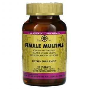 Мультивитамины, минералы и травы для женщин, Female Multiple, Solgar, 60 таблеток
