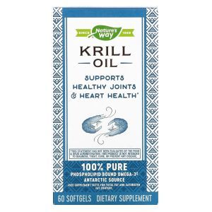 Жир криля, Krill Oil, Nature's Way, 500 мг, 60 капсул