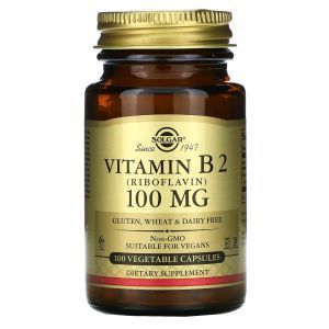 Рибофлавин (витамин В2), Vitamin B2, Solgar, 100 мг, 100 вегетарианских капсул