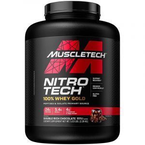 Сывороточный протеин, Nitro-Tech, 100% Whey Gold, Muscletech, двойной шоколад, 2,28 кг