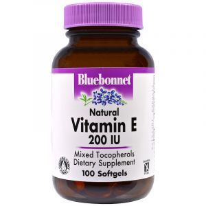 Витамин Е, Vitamin E, Bluebonnet Nutrition, 200 МЕ, 100 капсул (Default)