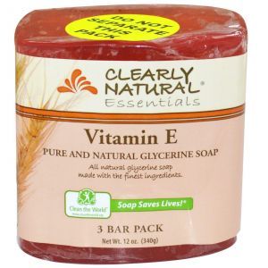 Мыло глицериновое с витамином Е, Clearly Natural, 3*113 гр.