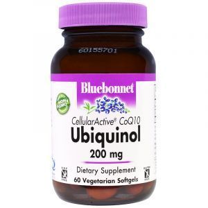 Убихинол CoQH, Ubiquinol, Bluebonnet Nutrition, 200 мг, 60 капсул (Default)