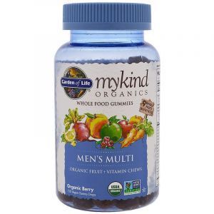 Мультивитамины для мужчин, Men's Multi, Garden of Life, Mykind Organics, органик, для веганов, вкус ягод, 120 жевательных конфет